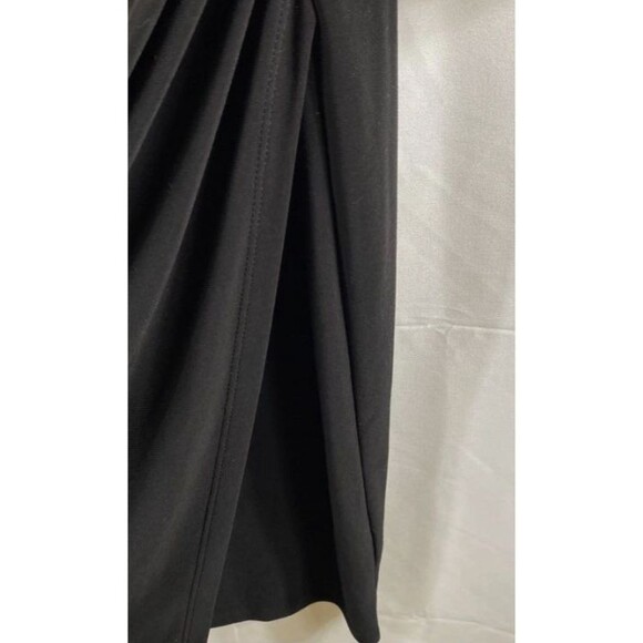 Ralph Lauren Women's Black Ruched Vneck Knee Ruched Dress Size 14 EUC - Picture 7 of 8